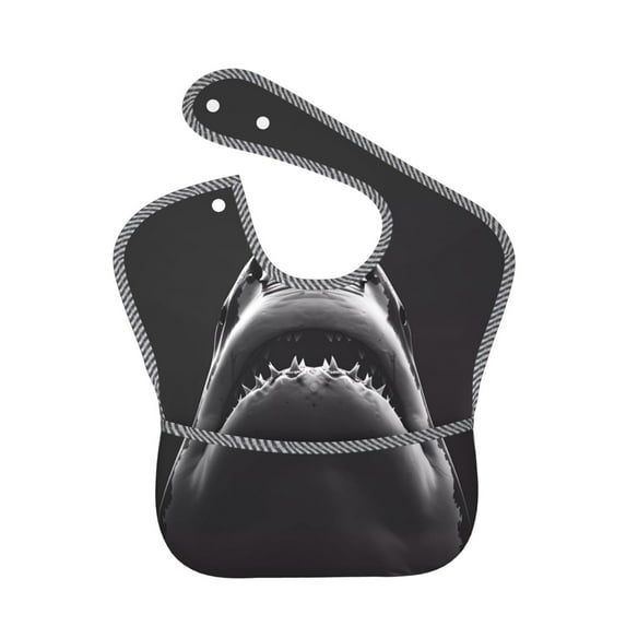 Kdxio Black And White Shark Bibs For Babies, Baby Bibs for Eating, Toddler Bibs, Waterproof Bibs, Feeding Bibs, for Toddlers, Boys, Girls