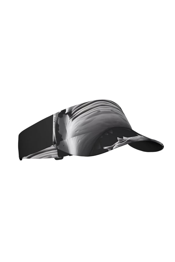 Black And White Shark Print Sun Visor Hat Golf Visor Adjustable Velcro Outdoor Sports Cap for Men Women