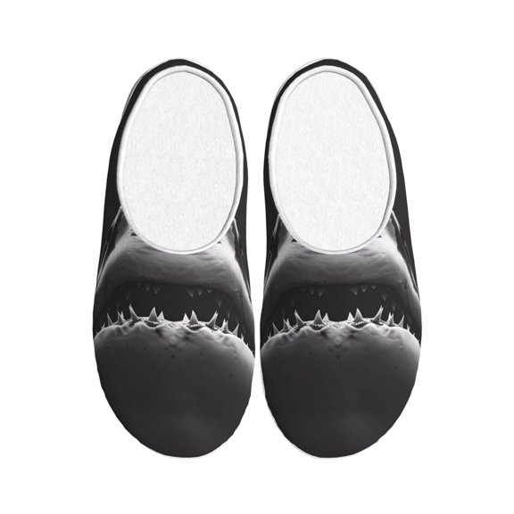 Kdxio Black And White Shark Women's Men's Slippers Plush Slip-On House Slipper for Winter Indoor Soft Cushion Non-slip Fluffy Slides Slippers-37/38
