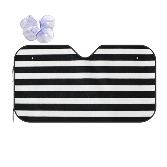 Kdxio Black And White Stripes Print Front Windshield Sun Shade,Folding Auto Sunshade for Car Truck SUV-Small