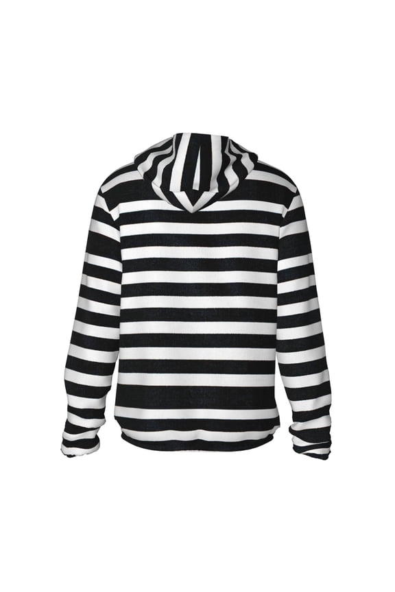 Black And White Stripes Print Women Men Sun Protection UPF 50+ Jackets Zip Up Long Sleeve Hoodie Hiking Lightweight with Pockets