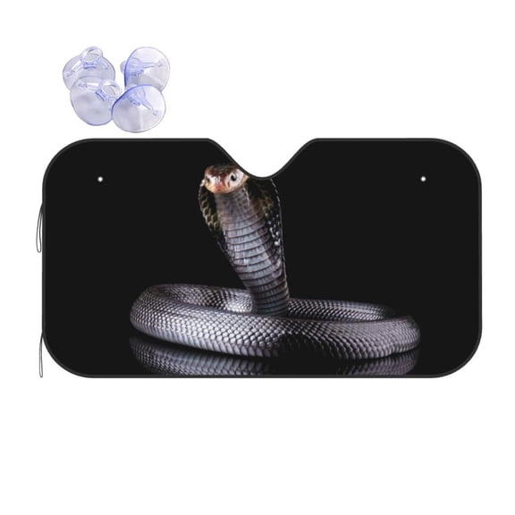 Kdxio Black Cobra Snake Print Front Windshield Sun Shade,Folding Auto Sunshade for Car Truck SUV-Small