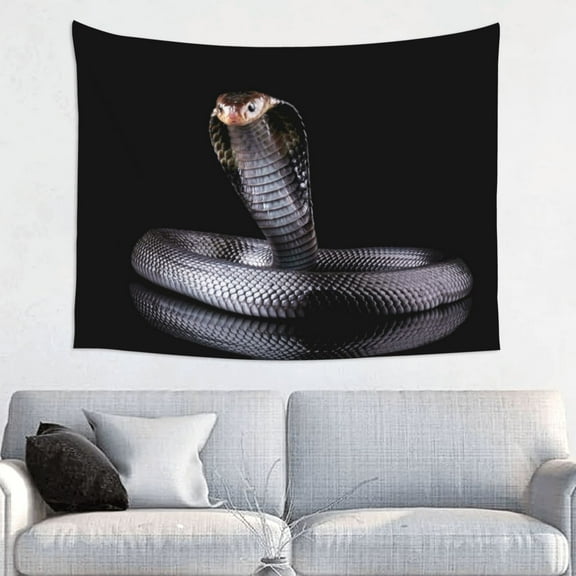 Kdxio Black Cobra Snake Wall Hanging Tapestries Banner For Bedroom College Dorm Home Living Room Party Decor 29X37 In