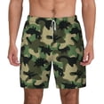 thumbnail image 1 of Kdxio Black Dinosaur Print Men'S Swim Trunks With Compression Liner 7 Inch Inseam Quick Dry Swim Shorts, 1 of 7