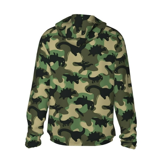 Kdxio Black Dinosaur Print Women Men Sun Protection UPF 50+ Jackets Zip Up Long Sleeve Hoodie Hiking Lightweight with Pockets