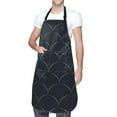 thumbnail image 1 of Kdxio Black Fish scales Apron with Pockets Adjustable Kitchen Aprons for Men Women Waterproof Aprons for Cooking,Drawing,Crafting, Baking Household Cleaning, 1 of 8