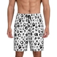 thumbnail image 1 of Kdxio Black Footprints Print Mens Sleep Shorts Bottoms Soft Comfy Pajama Wear Pants with Drawstring Pockets, 1 of 7