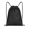 thumbnail image 1 of Kdxio Black Glitter Print Drawstring Backpack Bag,Waterproof Draw String Back Sack, Gym Drawstring Bags Swim Bag For Unisex, 1 of 9