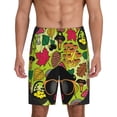 thumbnail image 1 of Kdxio Black Head Woman with Mushroom Hair Print Mens Sleep Shorts Bottoms Soft Comfy Pajama Wear Pants with Drawstring Pockets, 1 of 7
