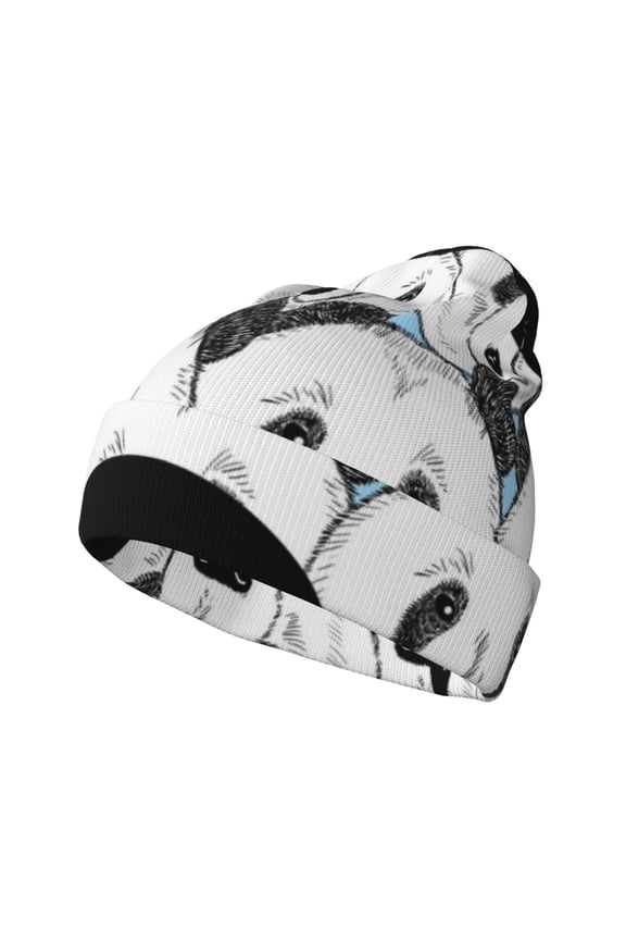 Black Head Woman with Panda Hair Winter Beanie for Men Women Beanie Knit Hat Cuffed Cap Beanie Knit Chunky Snow Cap