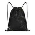 thumbnail image 1 of Kdxio Black Marble Texture Abstract Print Drawstring Backpack Bag,Waterproof Draw String Back Sack, Gym Drawstring Bags Swim Bag For Unisex, 1 of 9
