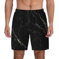 thumbnail image 1 of Kdxio Black Marble Texture Abstract Print Men'S Swim Trunks With Compression Liner 7 Inch Inseam Quick Dry Swim Shorts, 1 of 7