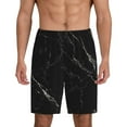 thumbnail image 1 of Kdxio Black Marble Texture Abstract Print Mens Sleep Shorts Bottoms Soft Comfy Pajama Wear Pants with Drawstring Pockets, 1 of 7