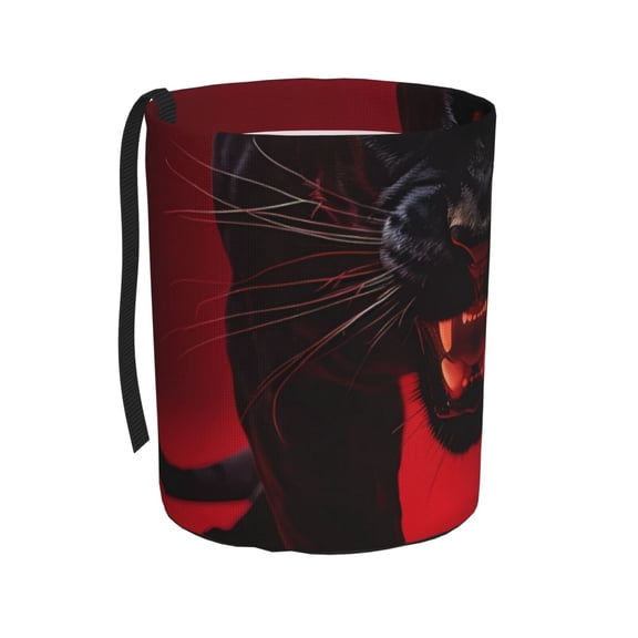 Kdxio Black Panther Red Background Car Trash Can Garbage Car Accessories Trash Can Car Waste Bin for for Driver and Passenger Any Vehicle