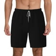 thumbnail image 1 of Kdxio Black Print Men'S Swim Trunks With Compression Liner 7 Inch Inseam Quick Dry Swim Shorts, 1 of 7