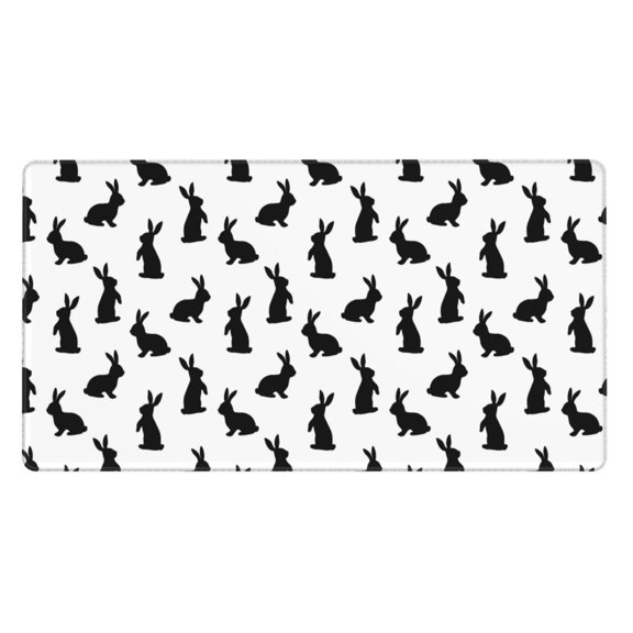 Kdxio Black Rabbit Print Large Gaming Mouse Pad,Non-Slip Base,Water Resist Keyboard Pad for Gamer,Office & Home,29.5 x 15.8 in
