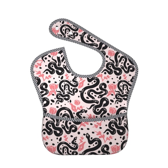 Kdxio Black Snake Bibs For Babies, Baby Bibs for Eating, Toddler Bibs, Waterproof Bibs, Feeding Bibs, for Toddlers, Boys, Girls