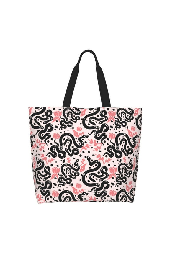 Black Snake Casual Tote Bags Women Big Capacity Shoulder Bag for Women Travel Shoulder Bags Handbags