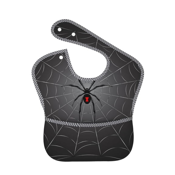 Kdxio Black Spider On Web Bibs For Babies, Baby Bibs for Eating, Toddler Bibs, Waterproof Bibs, Feeding Bibs, for Toddlers, Boys, Girls