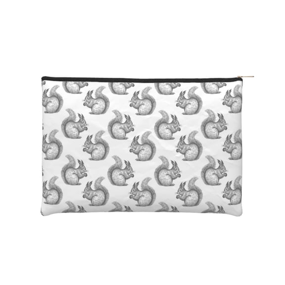 Kdxio Black Squirrel Makeup Bag Toiletry Bag Canvas Makeup Bags Zipper Cosmetic Pouch Travel Cosmetic Pouch for Women Gifts