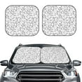 thumbnail image 1 of Kdxio Black White Music Print 2-Piece Sun Shade Front Windshield - Foldable Car Front Window Sunshades for Most Sedans SUV Truck, 1 of 6