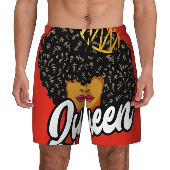 Kdxio Black Woman Print Men'S Swim Trunks With Compression Liner 7 Inch Inseam Quick Dry Swim Shorts