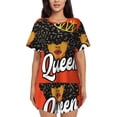 thumbnail image 1 of Kdxio Black Woman Print Pajamas Sets for Women Short-Sleeved Pjs with Lounge Shorts Two Piece Sleepwear S-4XL, 1 of 8