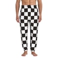 thumbnail image 1 of Kdxio Black and White Checkerboard Pattern Joggers,Sweatpants for Men with Pockets-Large, 1 of 5