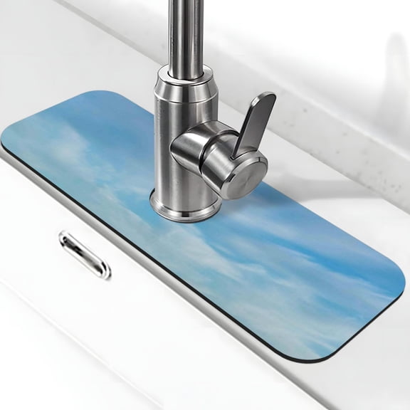 Kdxio Blooming Sunflower Field Pattern Non-Slip Diatom Mud Faucet Drain Pad,Self Absorbent Mat for Kitchen Sink for Variety Kitchen & Bathroom Countertops