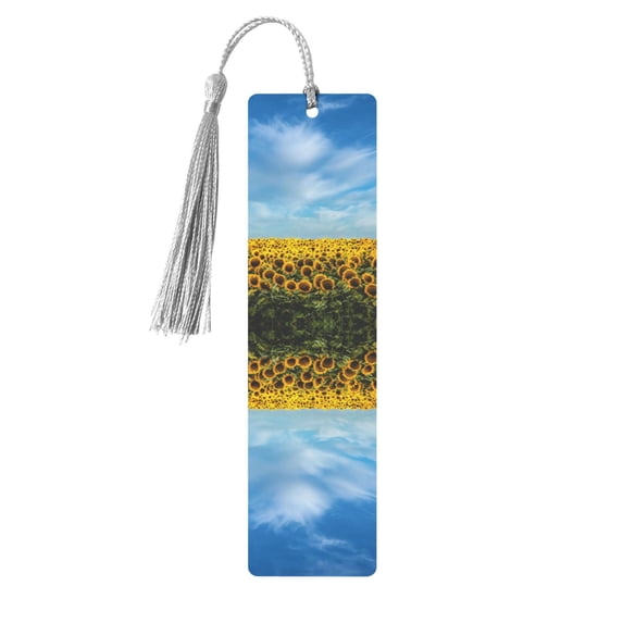 Kdxio Blooming Sunflower Field Print Metal Tassel Bookmarks,Perfect Gift for Art Lovers and Bookworms Metal Bookmarks for Women