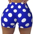 thumbnail image 1 of Kdxio Blue And White Polka Dot Print Workout Shorts for Women Seamless Soft Smooth Gym Yoga Scrunch Active Shorts, 1 of 5