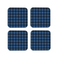 thumbnail image 1 of Kdxio Blue Black Plaid Funny Coasters,4 Pcs Leather Coasters,Housewarming Gifts,Protect Furniture from Water Marks Scratch and Damage, 1 of 8