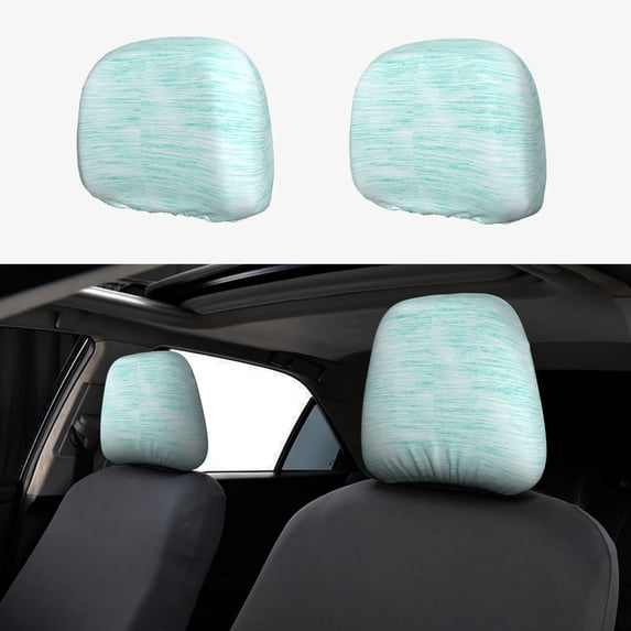 Kdxio Blue Bright Pattern Print 2 Piece Car Head Rest Covers Set Auto Front/Rear Seats Headrest Cover Universal Fit Most Cars,Sedan, SUV