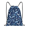 thumbnail image 1 of Kdxio Blue Bus Print Drawstring Backpack Bag,Waterproof Draw String Back Sack, Gym Drawstring Bags Swim Bag For Unisex, 1 of 9