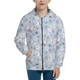 thumbnail image 1 of Kdxio Blue Butterfly Pattern Kids Boys Girls Zip Up Hoodie 3D Printed Hooded Sweatshirt Hoody Coat with Pocket 7-12 Y-Small, 1 of 6