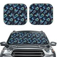 thumbnail image 1 of Kdxio Blue Butterfly Print 2-Piece Sun Shade Front Windshield - Foldable Car Front Window Sunshades for Most Sedans SUV Truck, 1 of 1