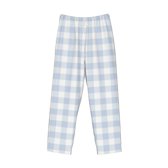 Kdxio Blue Checkboard Print Men's Sleep Pajama Pant Lounge Pants with Pockets