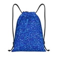 thumbnail image 1 of Kdxio Blue Circles Mosaic Print Drawstring Backpack Bag,Waterproof Draw String Back Sack, Gym Drawstring Bags Swim Bag For Unisex, 1 of 5
