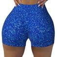 thumbnail image 1 of Kdxio Blue Circles Mosaic Print Workout Shorts for Women Seamless Soft Smooth Gym Yoga Scrunch Active Shorts, 1 of 5