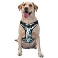 thumbnail image 1 of Kdxio Blue Excavator Print No Pull Dog Harness Adjustable Reflective Oxford Easy Control Medium Large Dog Harness for Training and Everyday-Small, 1 of 8