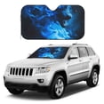 thumbnail image 1 of Kdxio Blue Fire Cool Wolf Print Windshield Sun Shade, Foldable Sun Blocker for Car,Truck,SUV Automotive Interior Sun Protection,Reflective Shade for Front Windshield(Medium), 1 of 6