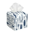 thumbnail image 1 of Kdxio Blue Fish Print Tissue Box Cover,Square Decorative PU Leather Facial Paper Case Organizer Holder Dispenser for Bathroom,Night Stands,Desk,Car 5.2''X5.2''X5.2'', 1 of 6