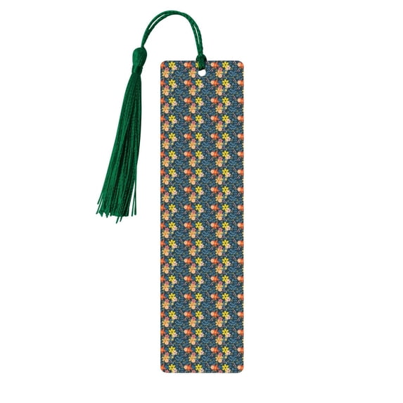 Kdxio Blue Floral Print Metal Tassel Bookmarks,Perfect Gift for Art Lovers and Bookworms Metal Bookmarks for Women