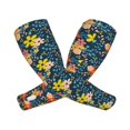 thumbnail image 1 of Kdxio Blue Floral Print UV Sun Protection Arm Sleeves - Tattoo Cover Up - Basketball Arm Sleeve UPF 50 Cooling for Men Women, 1 of 7