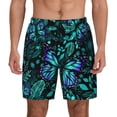 thumbnail image 1 of Kdxio Blue Floral With Butterflies Print Men'S Swim Trunks With Compression Liner 7 Inch Inseam Quick Dry Swim Shorts, 1 of 7