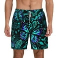 thumbnail image 1 of Kdxio Blue Floral With Butterflies Print Men'S Swim Trunks With Compression Liner 7 Inch Inseam Quick Dry Swim Shorts, 1 of 7