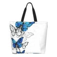 thumbnail image 1 of Kdxio Blue Flying Butterflies Casual Tote Bags Women Big Capacity Shoulder Bag for Women Travel Shoulder Bags Handbags, 1 of 8