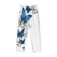 thumbnail image 1 of Kdxio Blue Flying Butterflies Print Men's Sleep Pajama Pant Lounge Pants with Pockets, 1 of 8