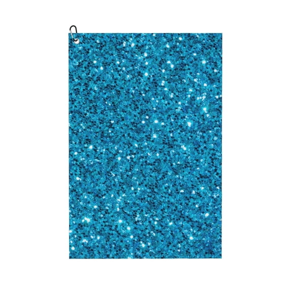 Kdxio Blue Glitter Pattern Golf Towel (24" X 16") with Carabiner Clip - The Convenient Golf Cleaning Towel