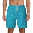 thumbnail image 1 of Kdxio Blue Glitter Print Men'S Swim Trunks With Compression Liner 7 Inch Inseam Quick Dry Swim Shorts, 1 of 7
